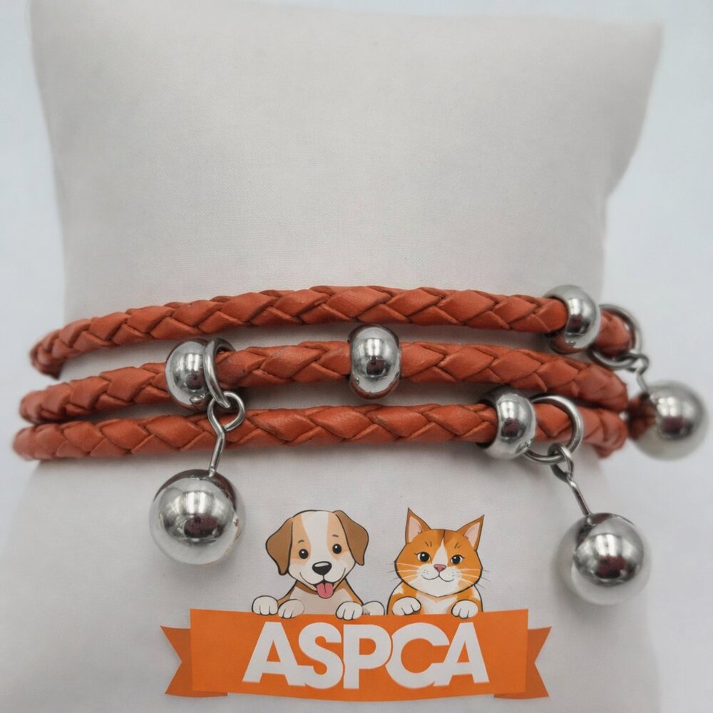 ASPCA Genuine Leather Orange Braided Bracelet  Show your support in style!